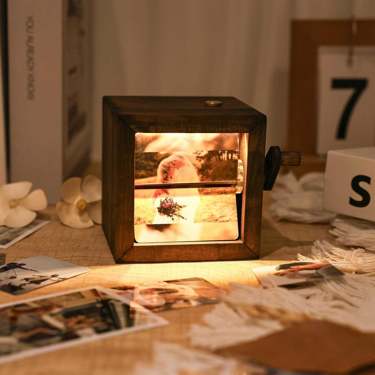 Custom Flip Book Frame Animation Machine Mechanical Hand Motion Photo Album Black Walnut Handicrafts Creative gift