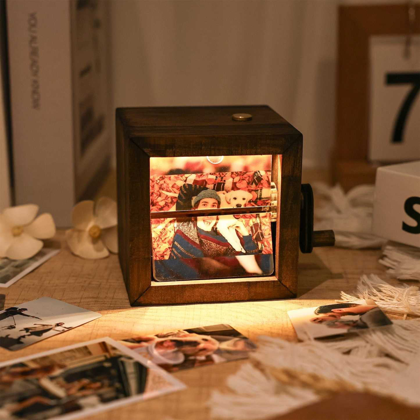 Custom Flip Book Frame Animation Machine Mechanical Hand Motion Photo Album Black Walnut Handicrafts Creative gift