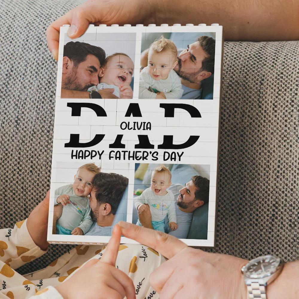 Personalized Photo Puzzle Frame Made From Building Blocks – A Loving Gift For Father's Day