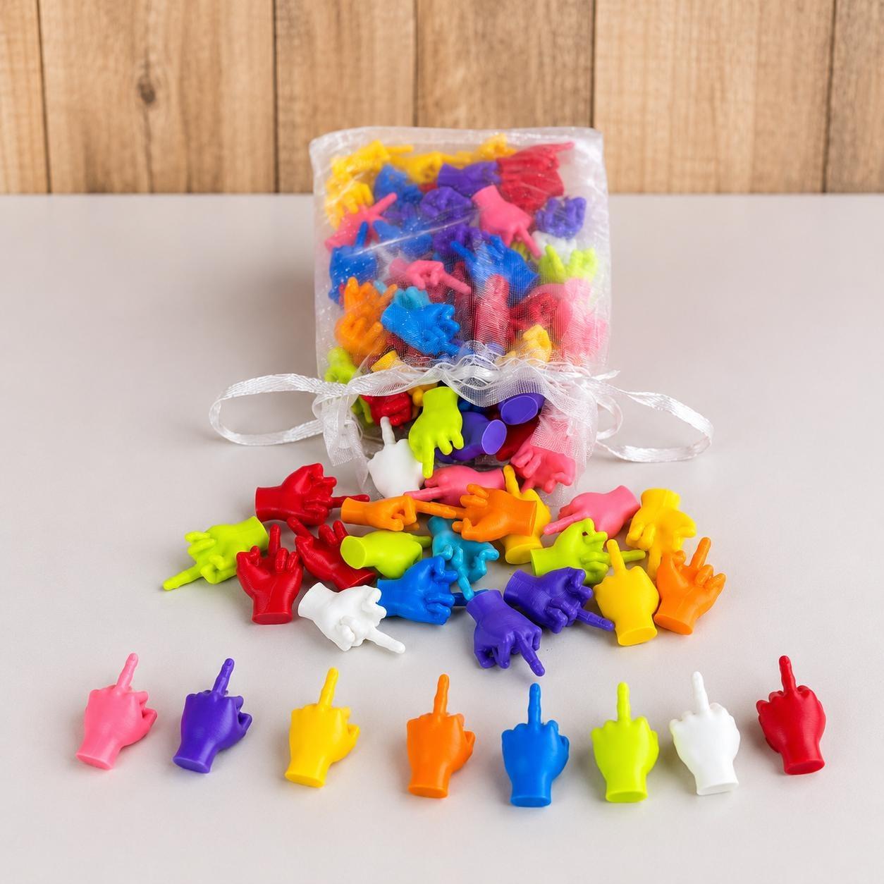 Mini Middle Fingers, Funny Gag Gift, Novelty Party Favor, Breakup Gift, Desk Decor, Bold Colors