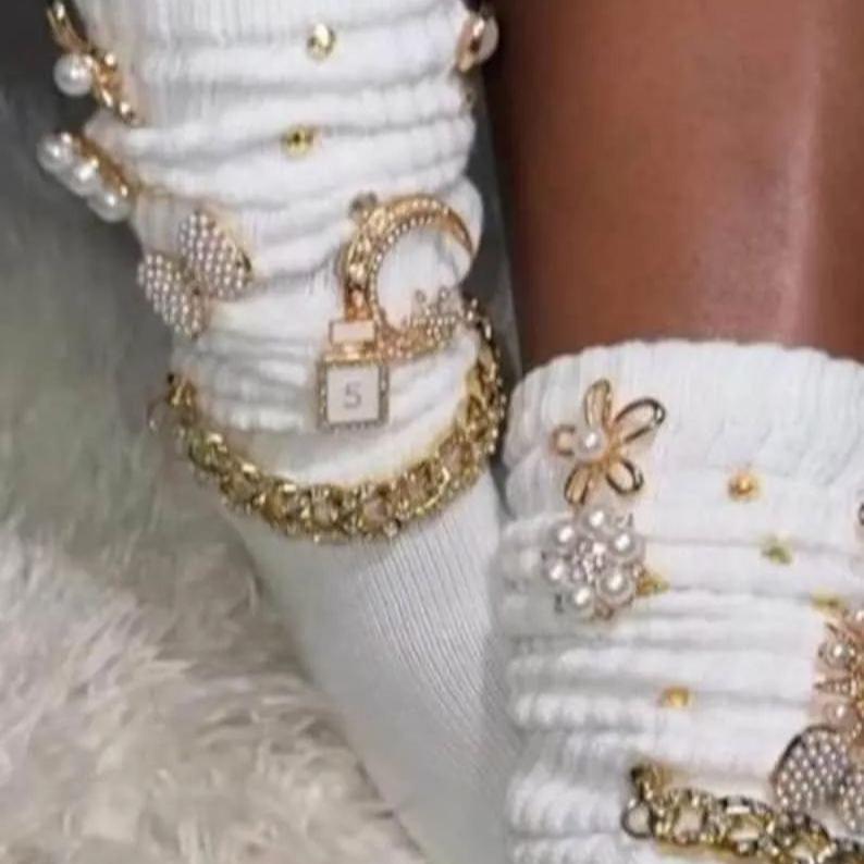 Slouch Sock With Charms Each pair is freestyle MAKE YOUR OWN DIY VIRAL TRENDING JUNK SOCKS & BROOCH PINS - Bestchristmasgifts