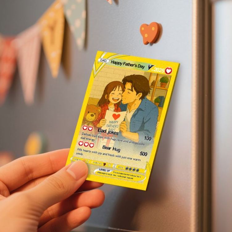 Father's Day Poke Card Fridge Magnets Custom Fridge Magnets Gifts for Dad Father's Day Gifts Custom Poke Present Gifts for Him