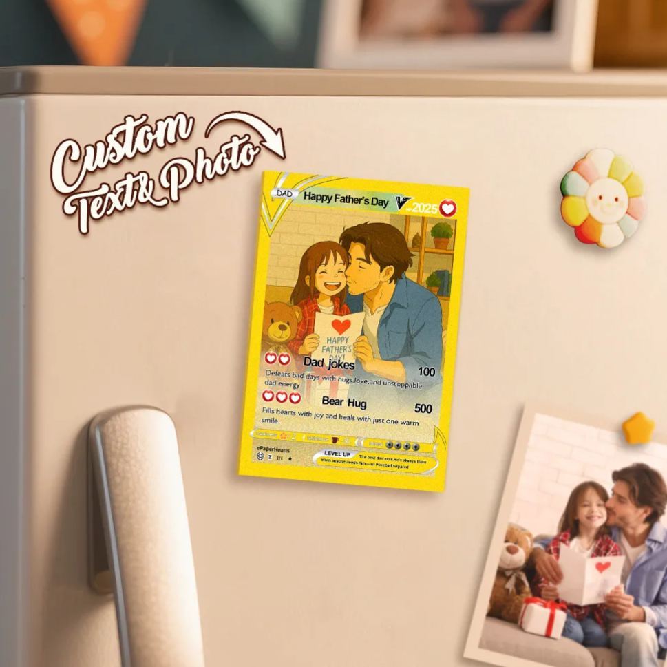 Father's Day Poke Card Fridge Magnets Custom Fridge Magnets Gifts for Dad Father's Day Gifts Custom Poke Present Gifts for Him