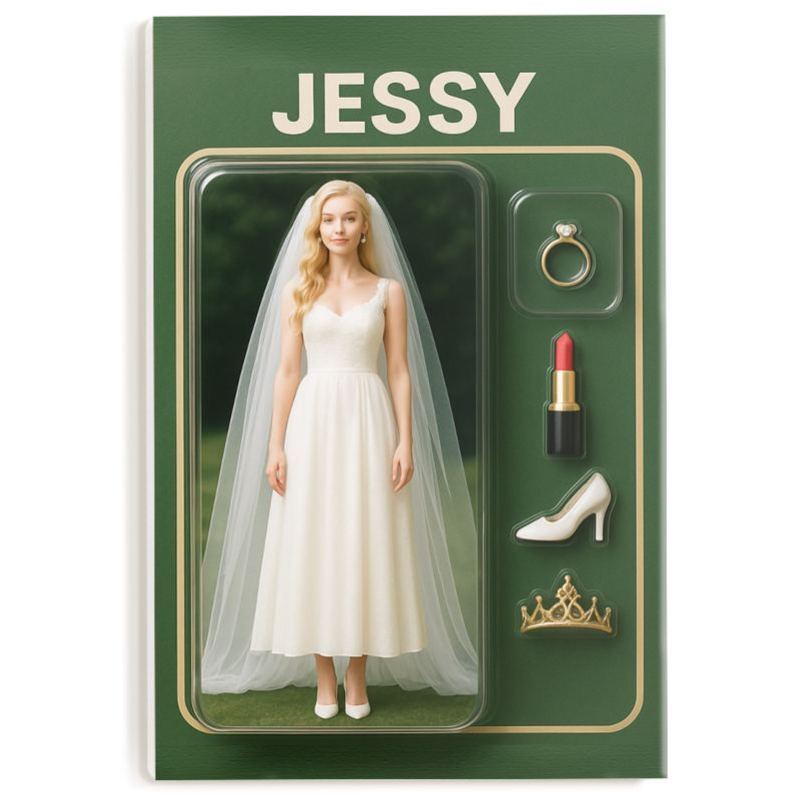 Full Body Custom 3D Effect Action Figure Pack Packaging Toy Box Style Art Gift Personalized Acrylic Fridge Magnets Couple's Gifts Wedding Gifts