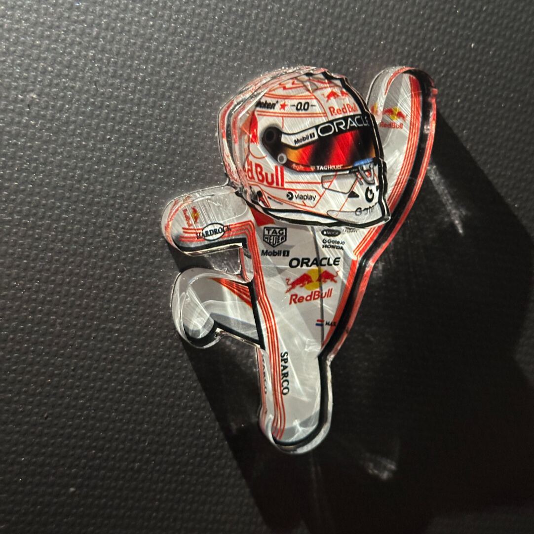 Acrylic Racing Driver Fridge Magnet Gift for Him