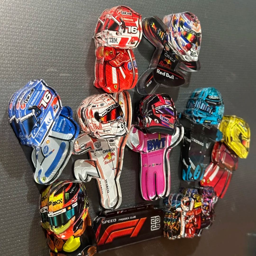 Acrylic Racing Driver Fridge Magnet Gift for Him