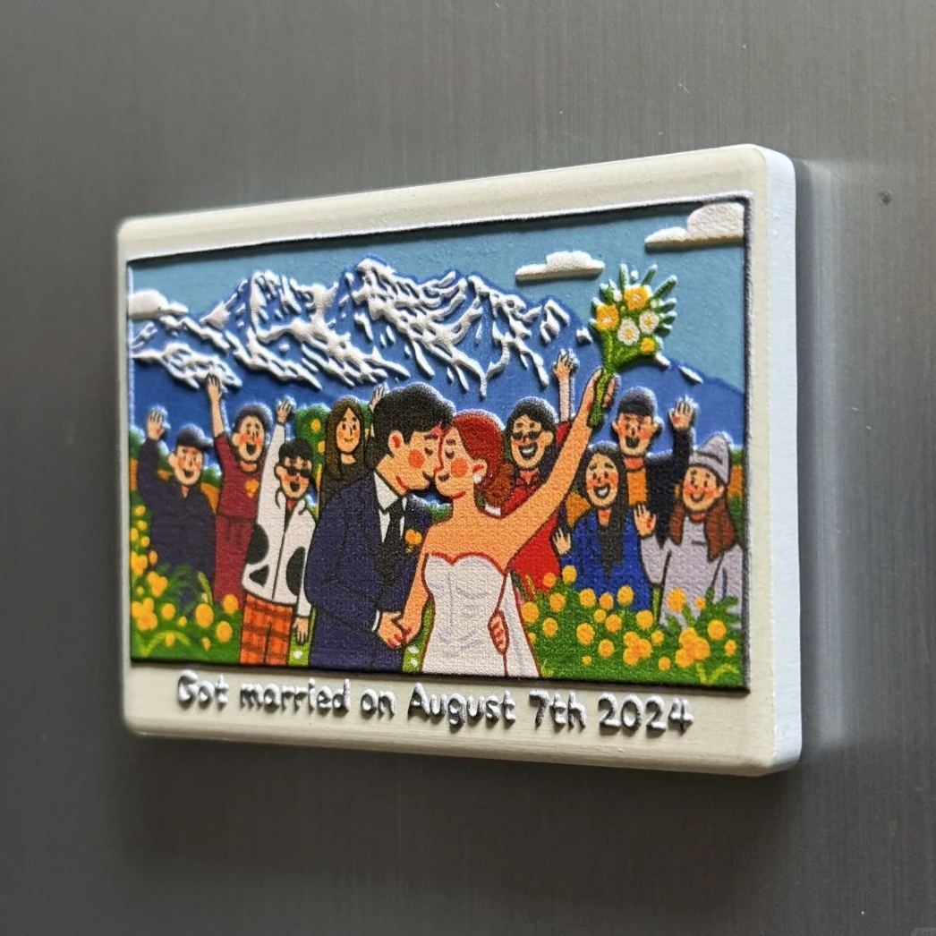 Custom Illustrated Fridge Magnet Personalized Photo to Illustration with 3D Effect Unique Gift for Anniversary, Birthday, or Travel Memories