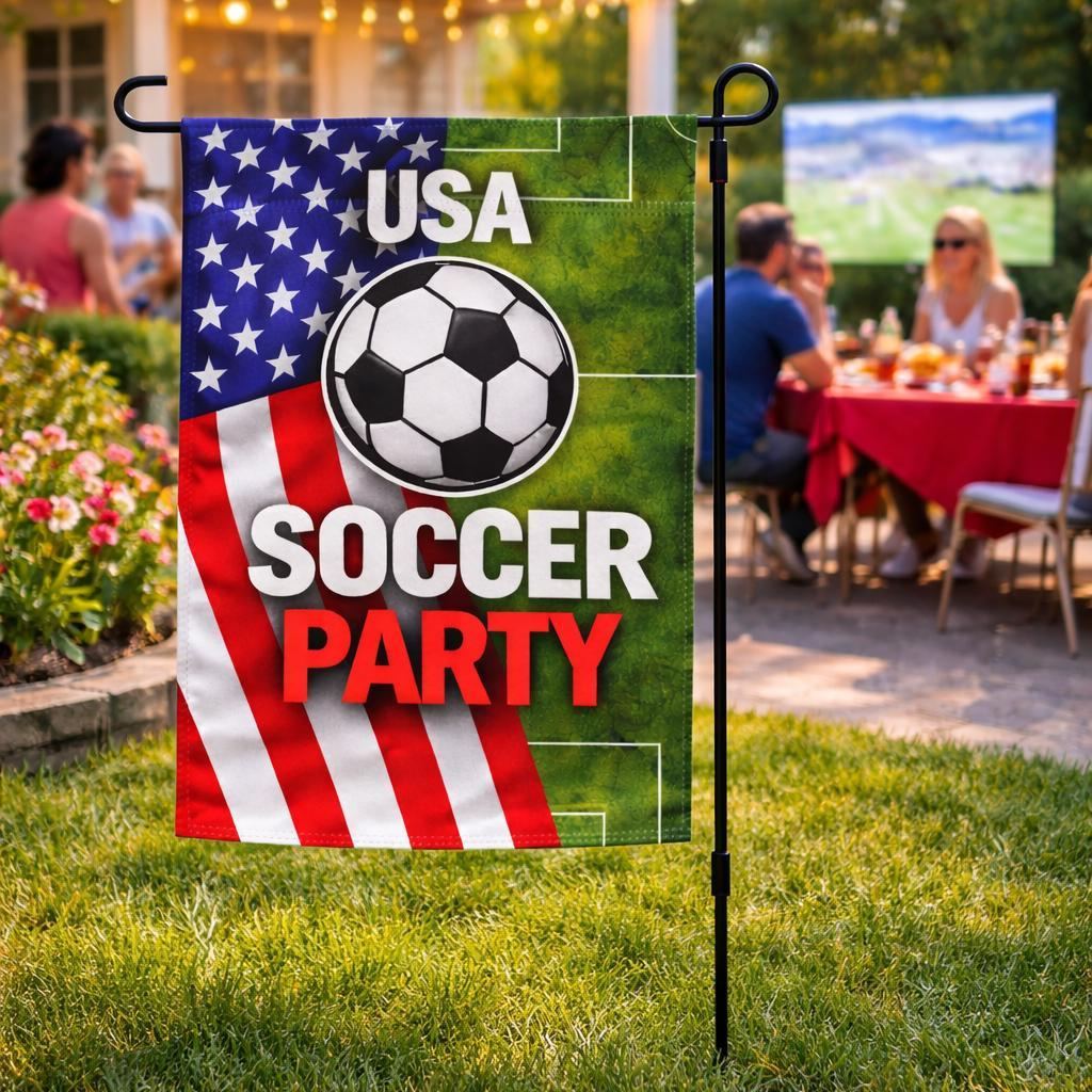 USA Soccer Party Garden Flag, Football Watch Decor, Outdoor Yard Flag