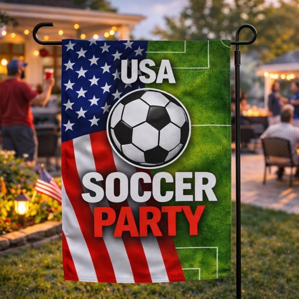 USA Soccer Party Garden Flag, Football Watch Decor, Outdoor Yard Flag