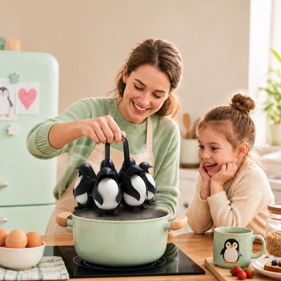 PELEG DESIGN Eggbears 3-in-1 Cook, Store and Serve Egg Holder, Bear-Shaped Boiled Egg Cooker for Making Soft or Hard Boiled Eggs, Eggies, Holds 6 Eggs for Easy Cooking and Fridge Storage