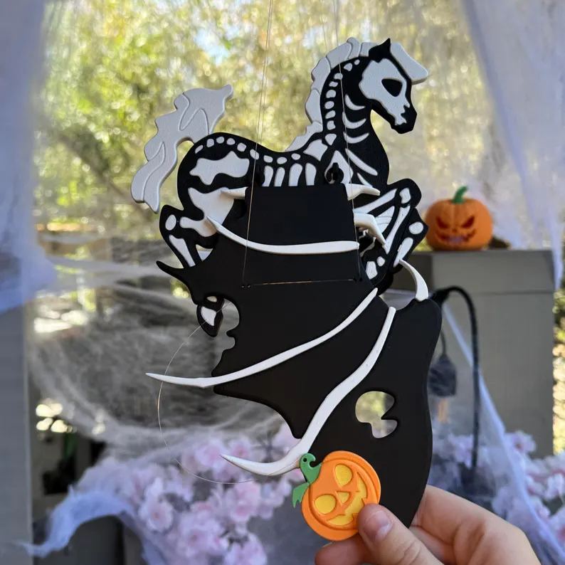 Flying Skeletal Horse – Gothic Halloween Hanging Mobile