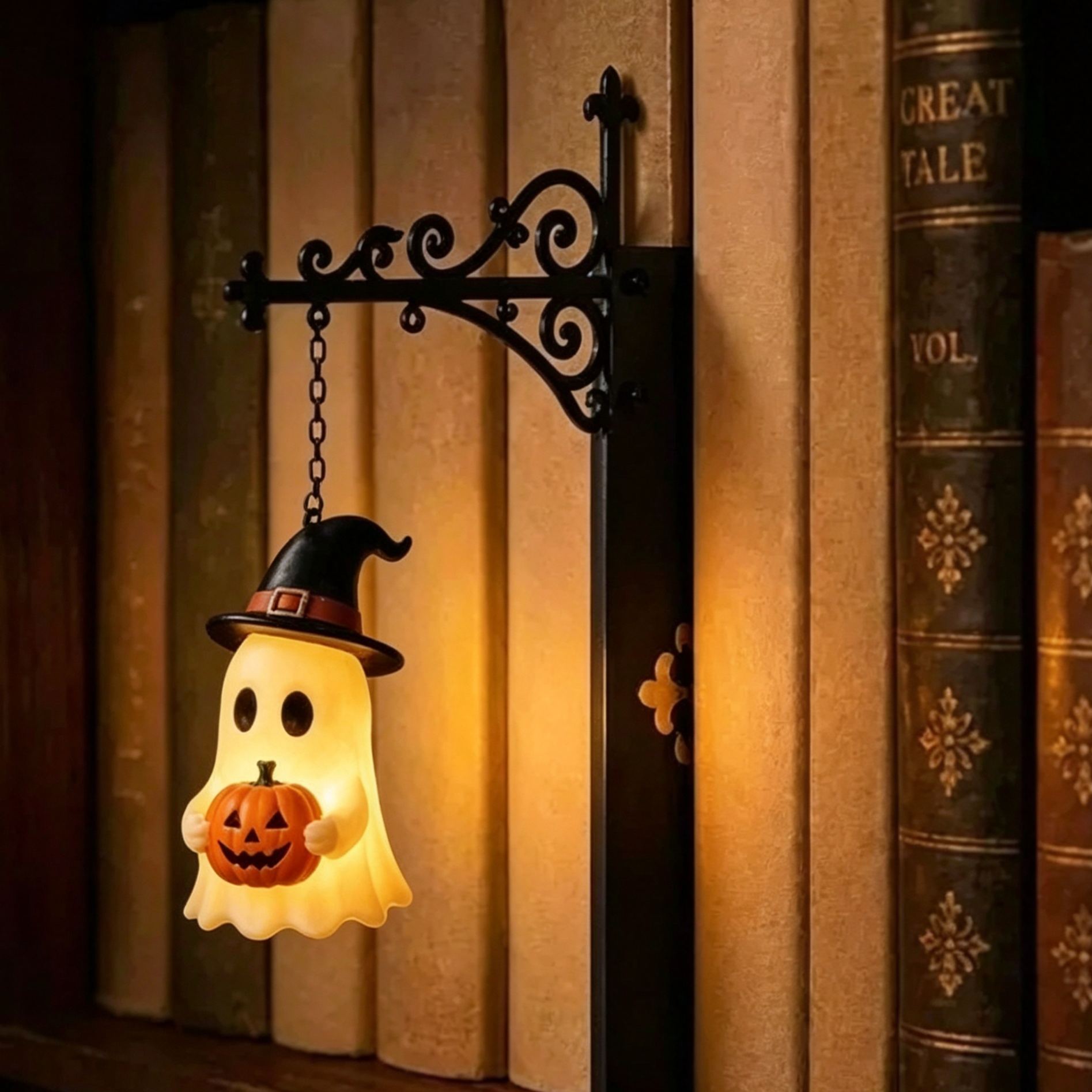 Halloween Bookshelf Lamp - Spooky LED Decor Gift for Home & Office