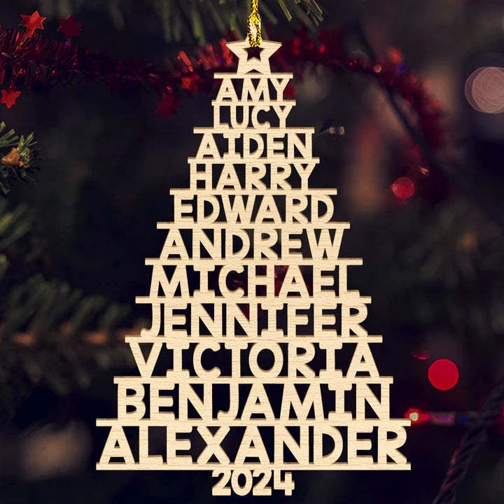 Personalized Family Name Christmas Ornament Christmas Tree Name Ornament Gifts Yellow - Bestchristmasgifts