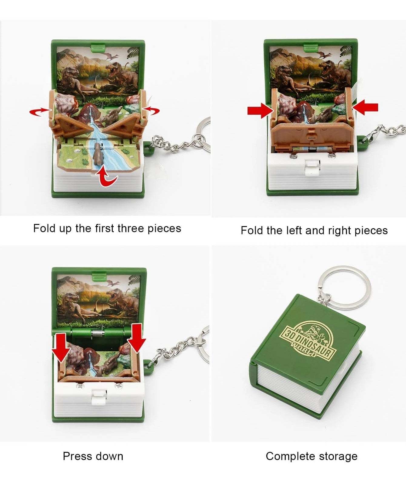 3D Folding Book Keychain Gift for Kids