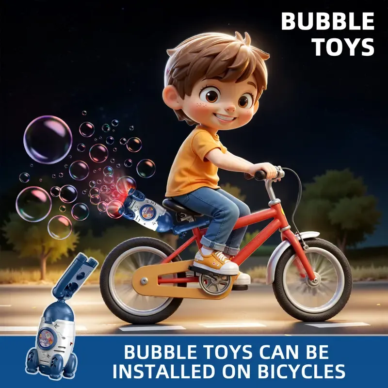 Rocket Launcher Bubble Pendant with Light Up Swinging Effect, Car Motorcycle Bike Rear Mount Bubble Blower, Outdoor Cycling Anti-Boredom Fidget Toy, Fun for Kids Adults Family Road Trip Play