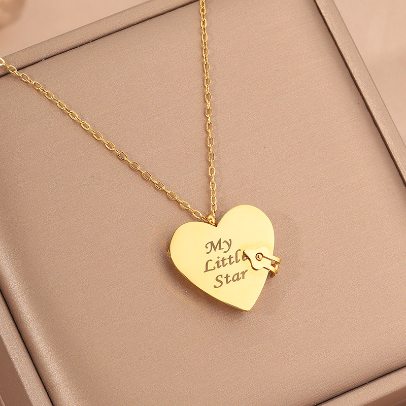 Personalized Heart Book Locket Necklace Custom Seven Page Message Book