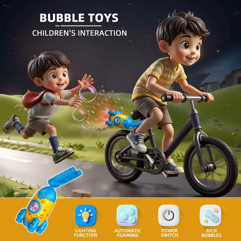 Rocket Launcher Bubble Pendant with Light Up Swinging Effect, Car Motorcycle Bike Rear Mount Bubble Blower, Outdoor Cycling Anti-Boredom Fidget Toy, Fun for Kids Adults Family Road Trip Play