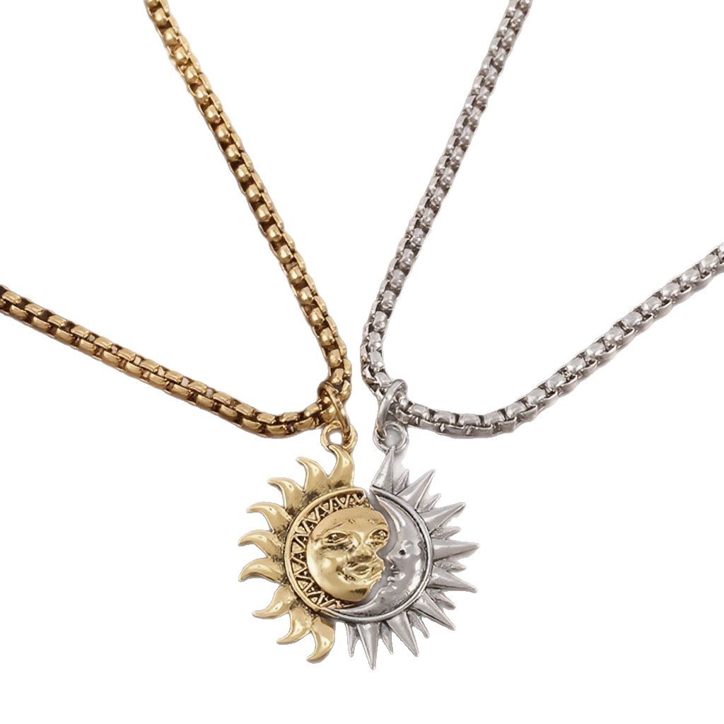 Sun & Moon Couple Necklace Unique Gift for Couple