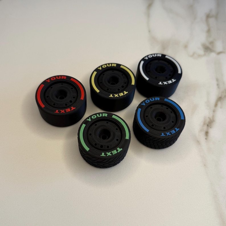 Custom Tire Fridge Magnets – Personalized Racing Wheels with Custom Text, Motorsport Gift for Him