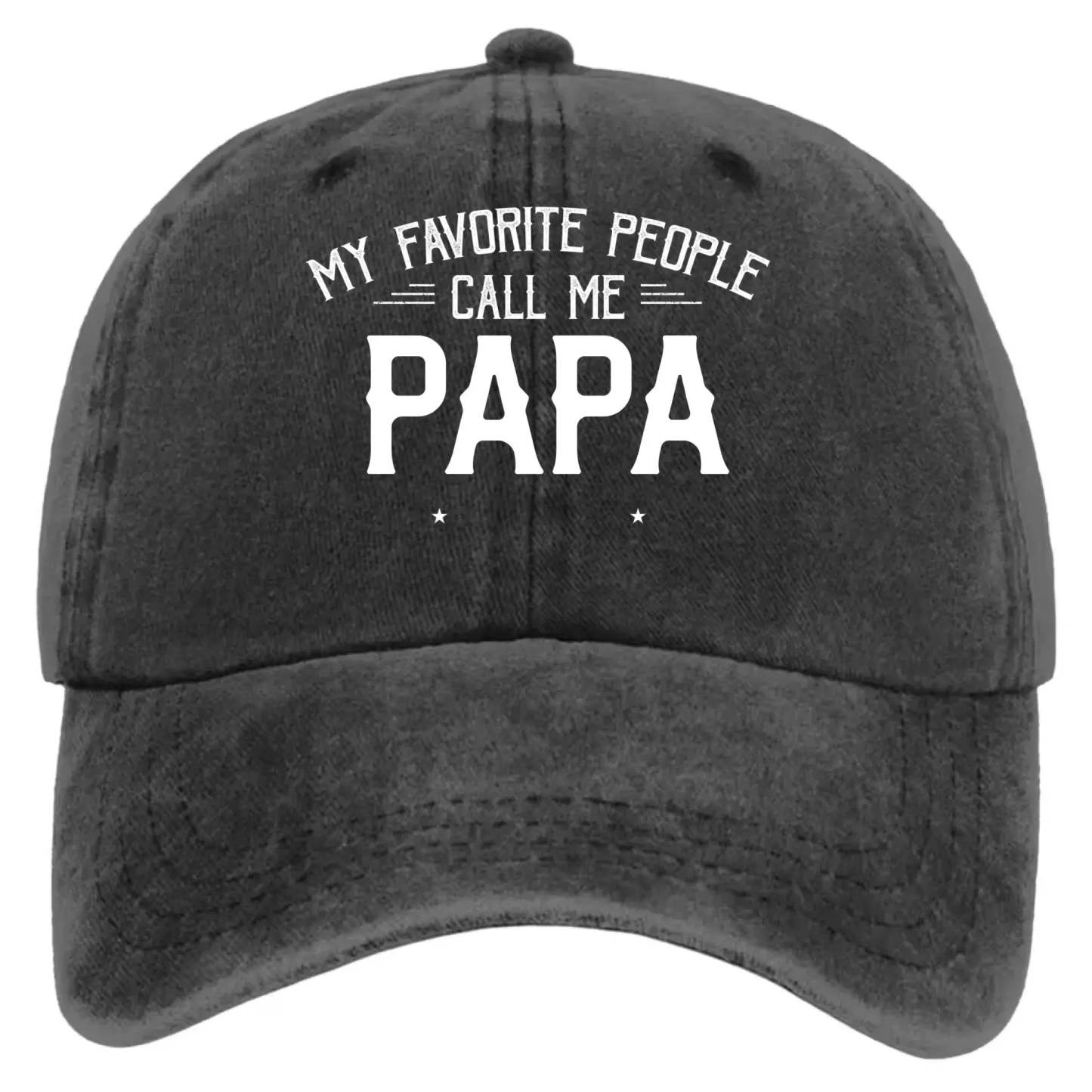 Personalized Washed Denim Cap with Kids’ Names – Custom Dad, Papa, or Grandpa Hat