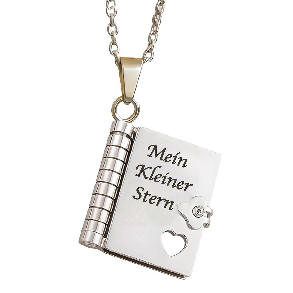 Personalized My Little Star Book Necklace Adjustable Pendant with Message Inside Meaningful Jewelry Gift