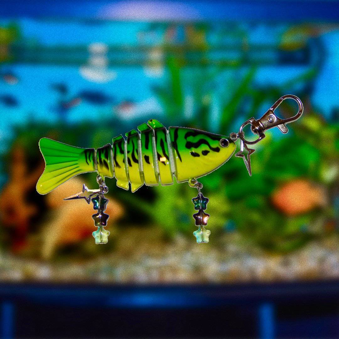 Fish Lure Fidget Keychain with Charms Fishing Keychain Gift for Fishing Lover