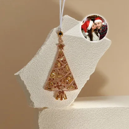 Custom Photo Projection Ornament Retro Christmas Tree Decoration for Christmas Gift