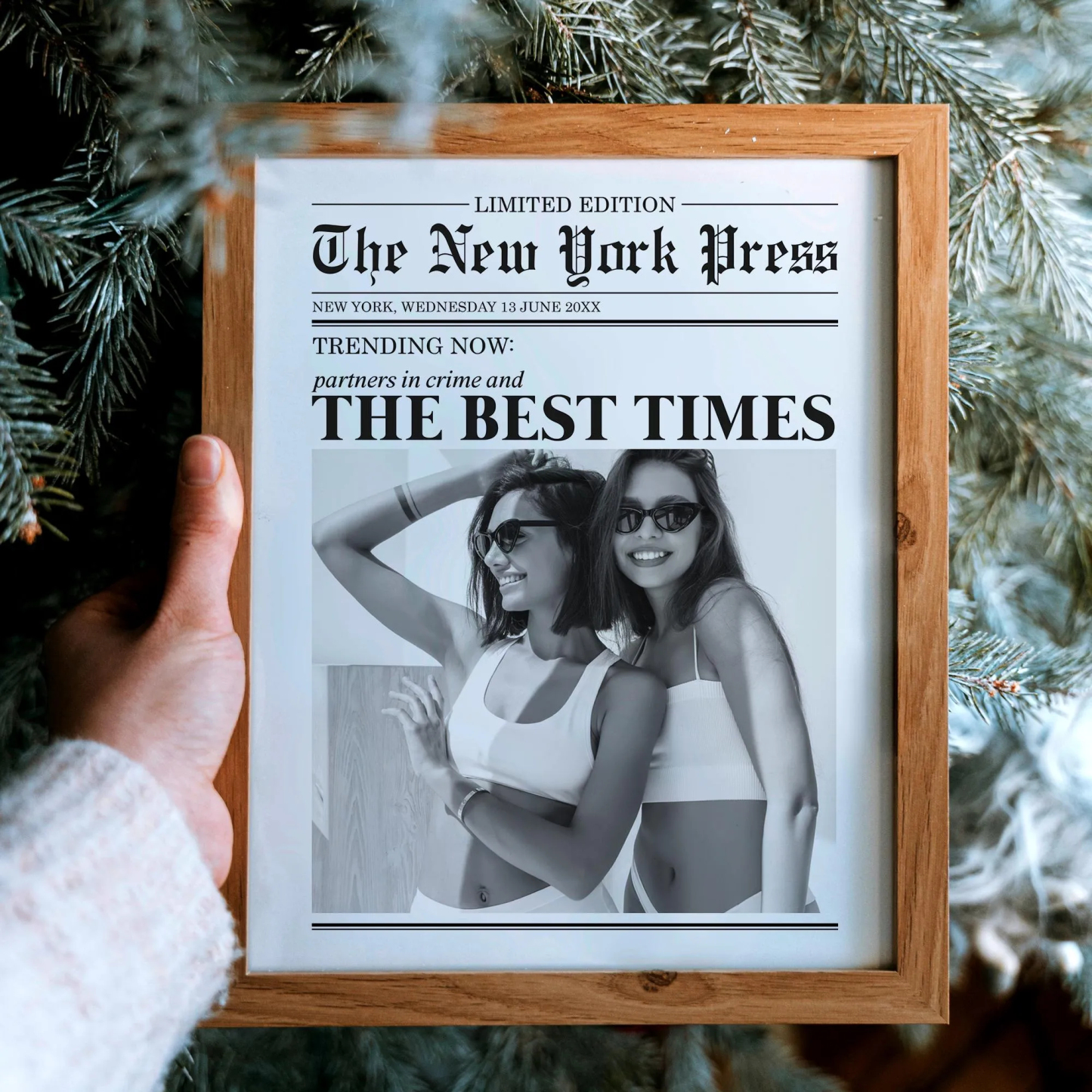 Custom Newspaper Print Frame Decor Personlaized Friendship Wall Art Decor Gift for Friends for Couple