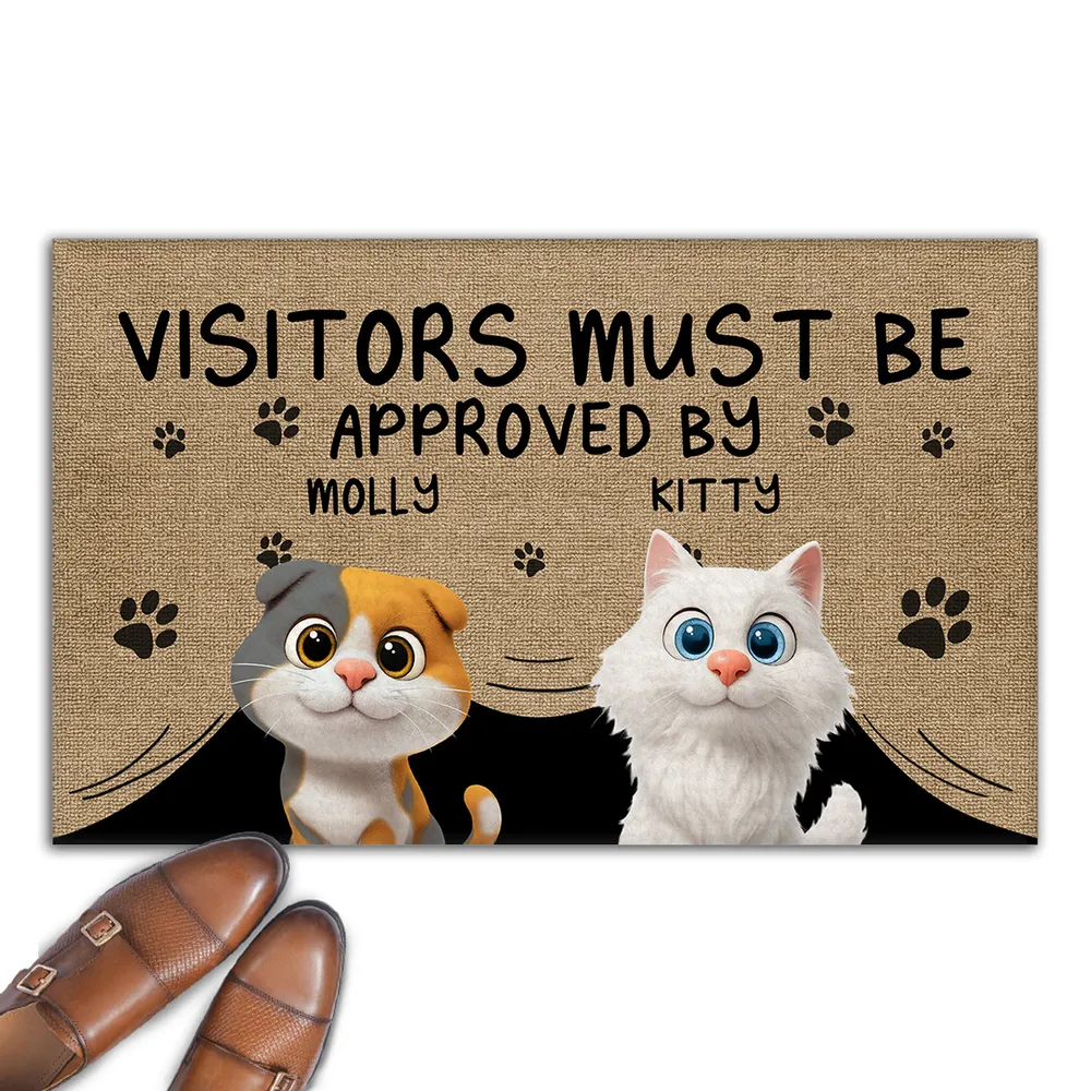 Approved By Dog Cartoon Personalized Custom Doormat Cartoon Pet Doormat For Pet Lovers