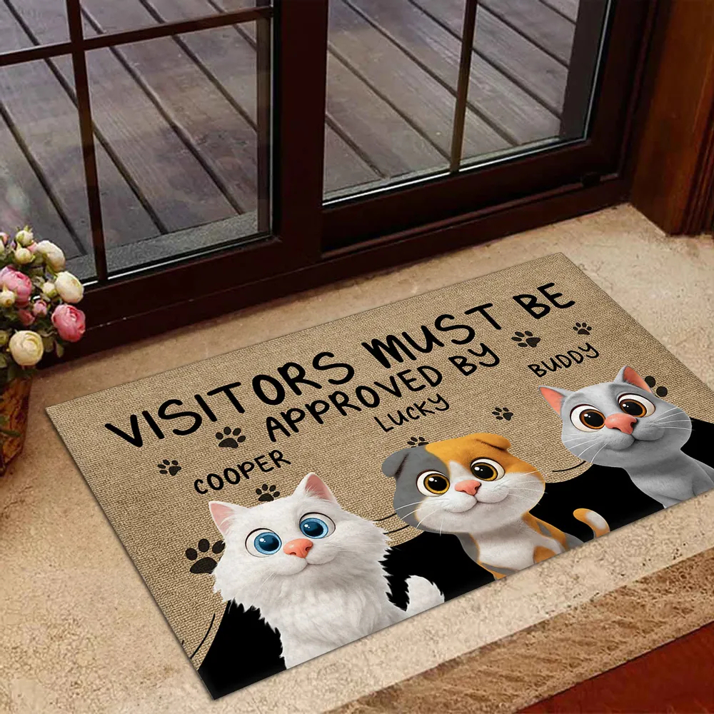 Approved By Dog Cartoon Personalized Custom Doormat Cartoon Pet Doormat For Pet Lovers
