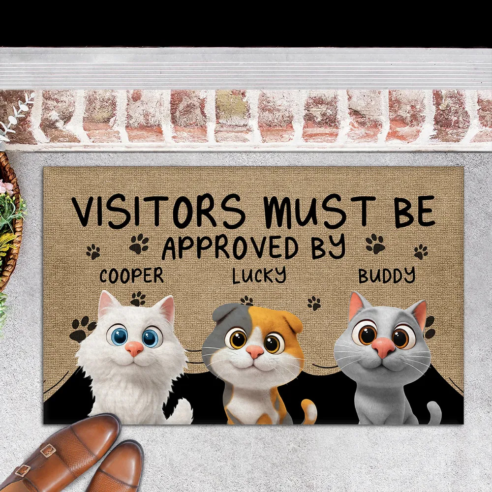 Approved By Dog Cartoon Personalized Custom Doormat Cartoon Pet Doormat For Pet Lovers