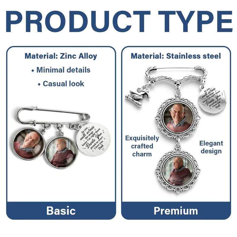 Custom Photo Across The Stage Know I'm Right There - Personalized Graduation Tassel Pin