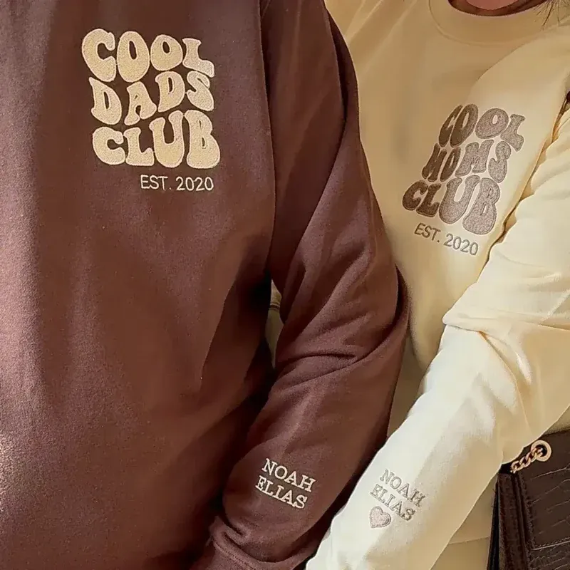 "Cool Moms Club" – Personalized Embroidered Sweatshirt with Children's Names