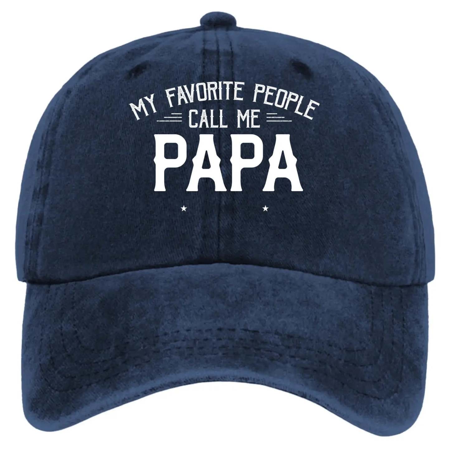 Personalized Washed Denim Cap with Kids’ Names – Custom Dad, Papa, or Grandpa Hat