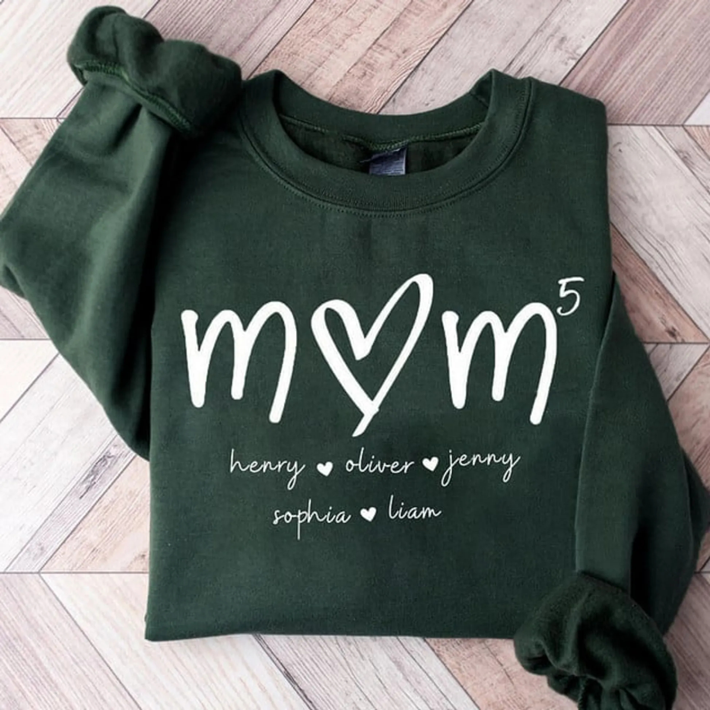 Custom Mama Sweatshirt with Kids Name Personalized Hoodie Sweatshirt Gifts for Mom
