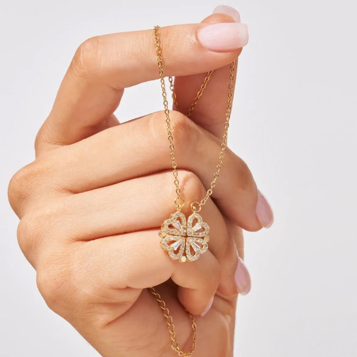 Lucky Heart Necklace 2 Ways to Wear 2-IN-1 Design Necklace Unique Gifts for Her