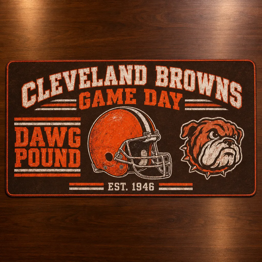 Football Logos Mouse Pad, Personalized Desk Mat Gift