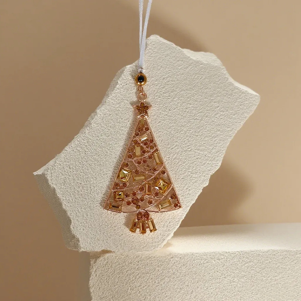 Custom Photo Projection Ornament Retro Christmas Tree Decoration for Christmas Gift