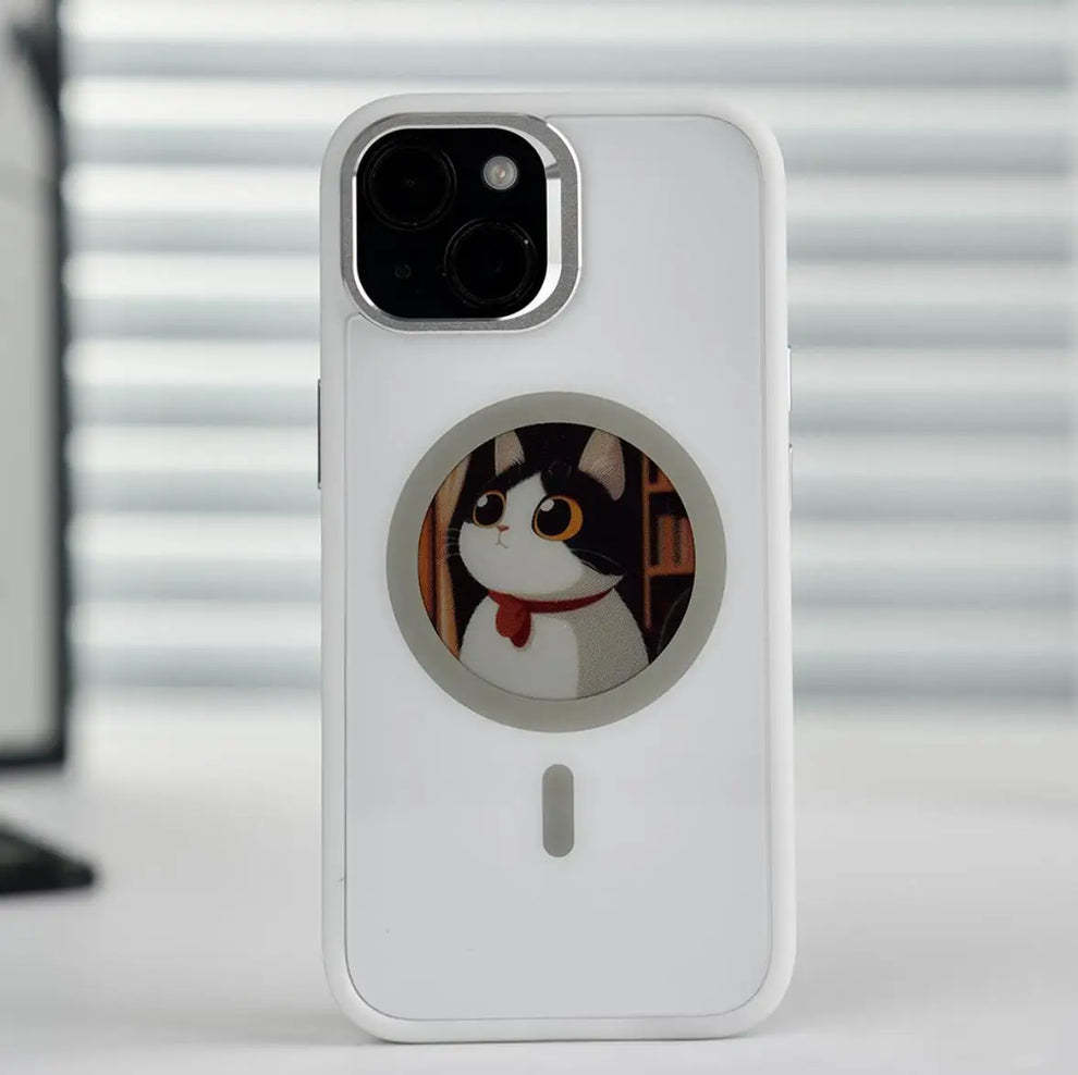 Personalized Custom  Magnetic Phone Case with E Ink Display Special Gift Idea Unique DIY Design