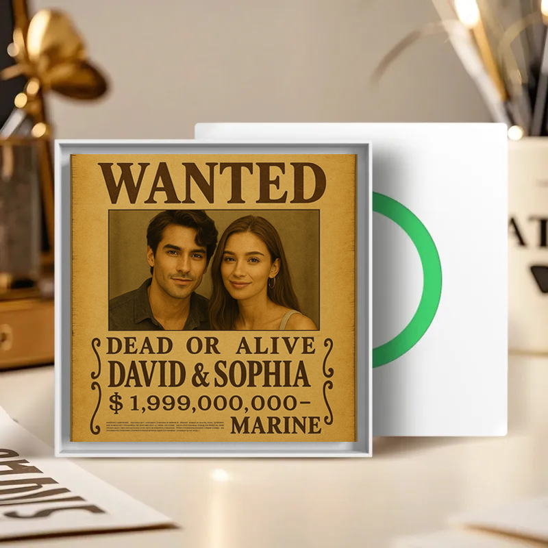 Custom Anime Bounty Couple Portrait Personalized Anime Style Wanted Poster Portrait Unique Captains' Couple Portrait