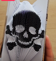 Skull Book Art Fold Your Own 3D Skull & Crossbones Sculpture: Unique Halloween Gift for Kids & Teens | Pre-Marked Pages | No Experience Needed | ... Activity | Perfect for Halloween & Birthdays