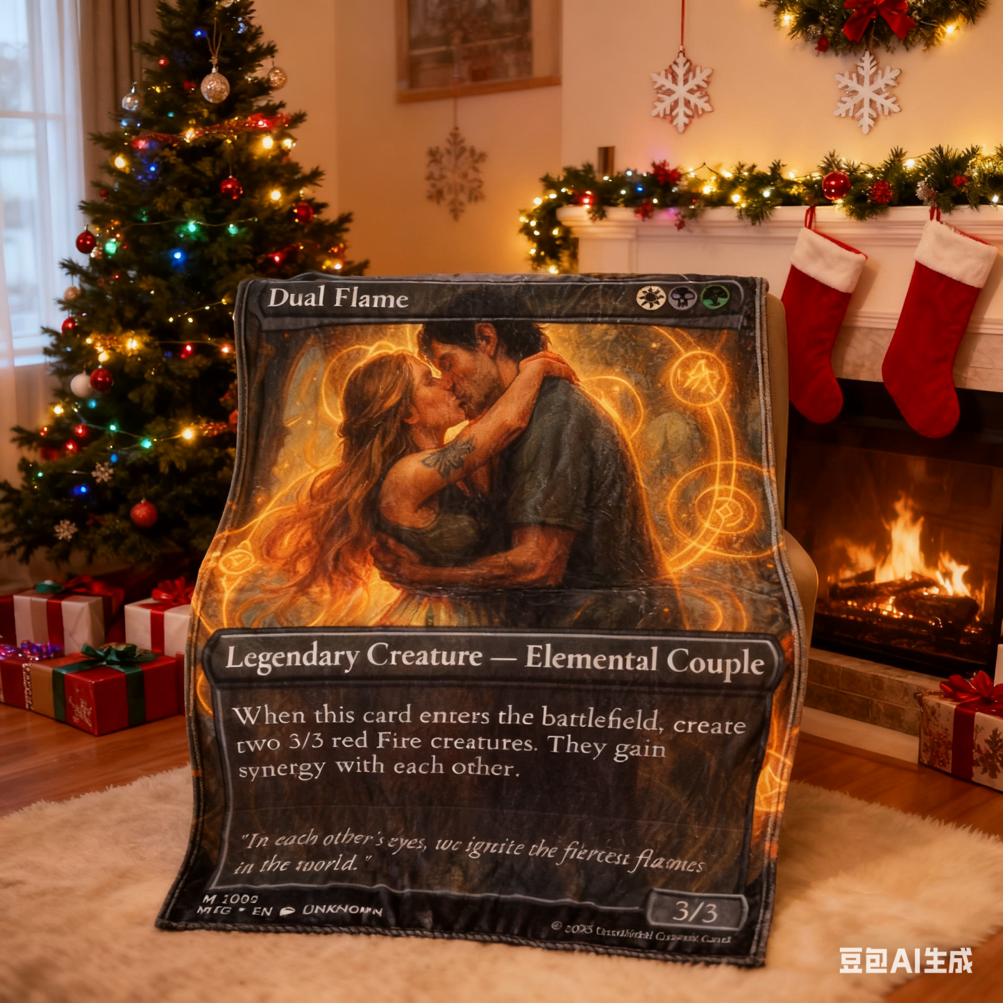 Custom Anime Couples Magic Card Blanket Personalized Photo Magic Anime Card Blanket Gift for Couples