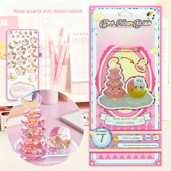 Crystal Jenga-Style 3D Building Stickers – DIY Cute Mini Scenes