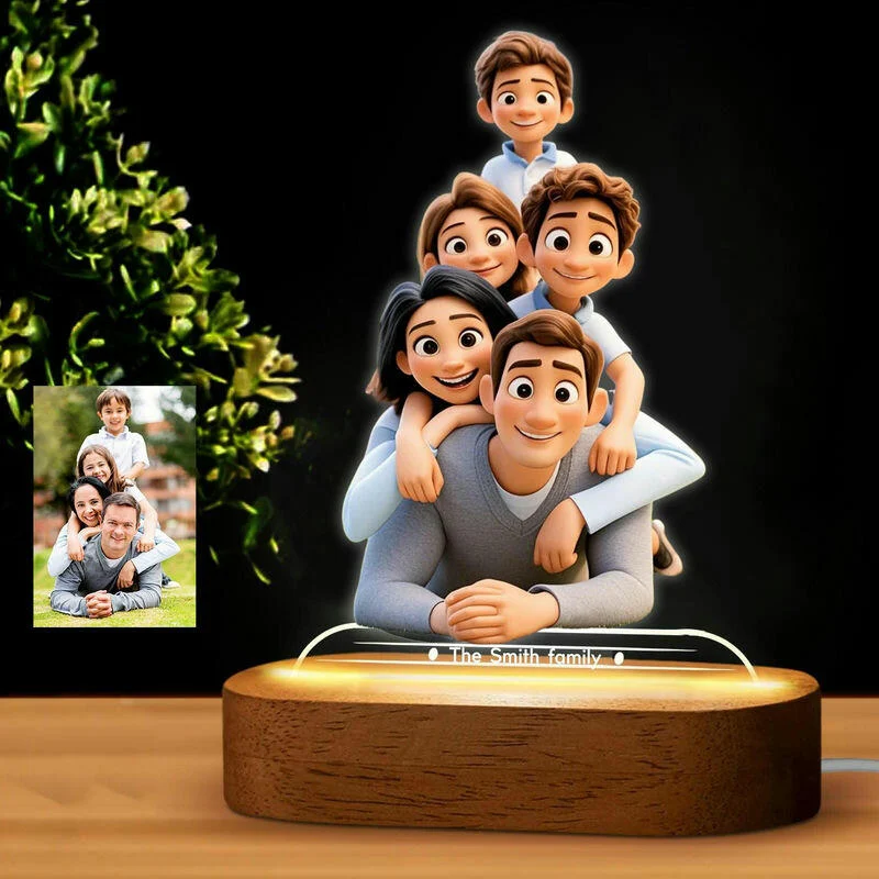 Personalized Cartoon Style Acrylic Plaque Lamp Cute Home Decoration