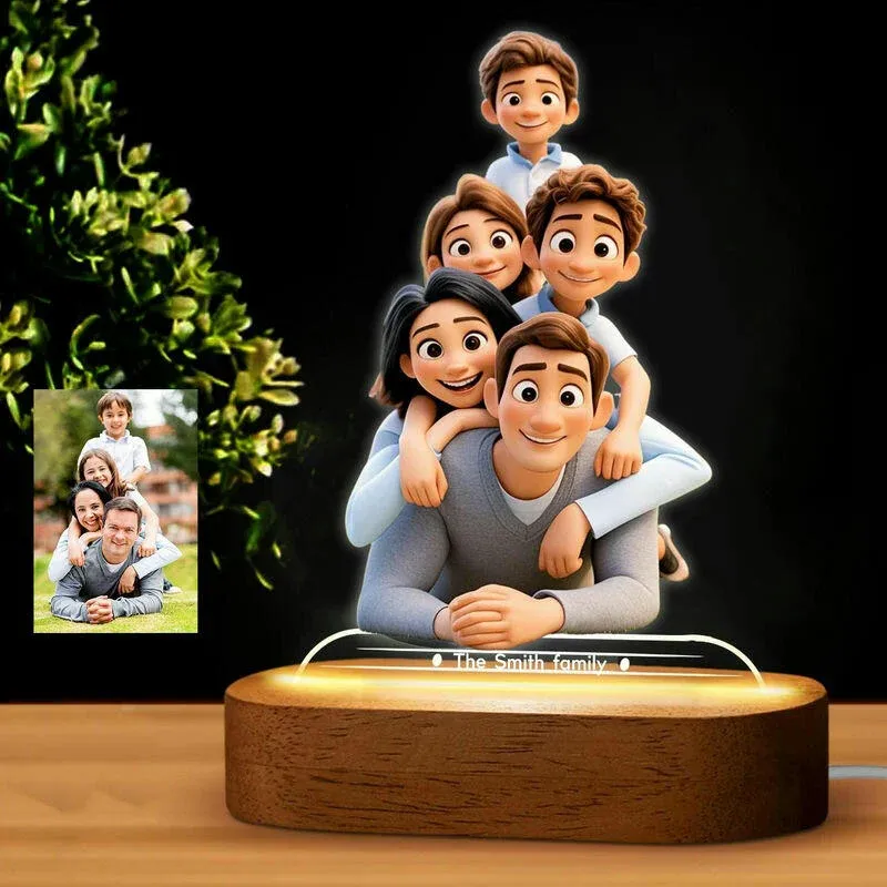 Personalized Cartoon Style Acrylic Plaque Lamp Cute Home Decoration