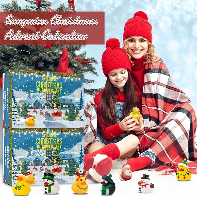 Christmas Advent Calendar 2025 with 24 Rubber Ducks Countdown Holiday Surprise Box for Kids Fun Party Gift Set - Bestchristmasgifts