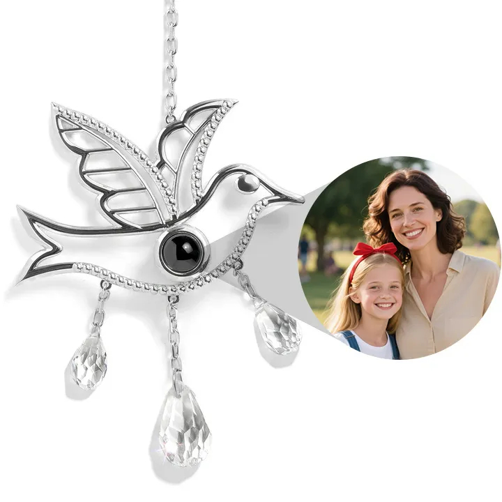 Personalized Photo Sun Catcher Projection Ornaments Cardinal Memorial Gift for Christmas