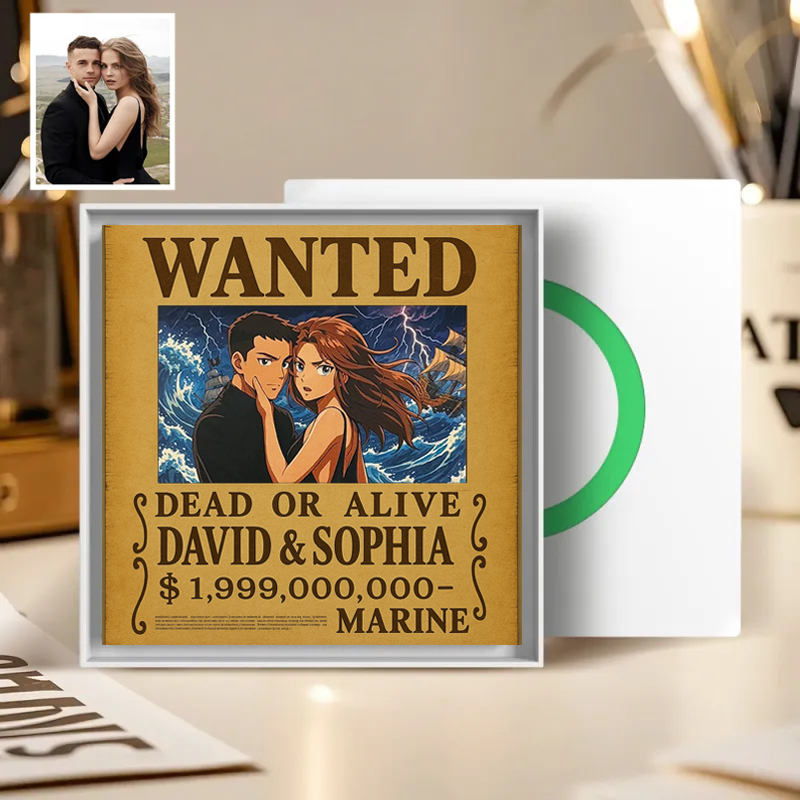 Custom Anime Bounty Couple Portrait Personalized Anime Style Wanted Poster Portrait Unique Captains' Couple Portrait