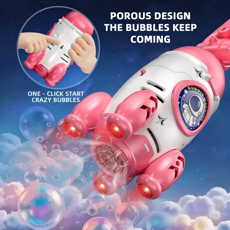 Rocket Launcher Bubble Pendant with Light Up Swinging Effect, Car Motorcycle Bike Rear Mount Bubble Blower, Outdoor Cycling Anti-Boredom Fidget Toy, Fun for Kids Adults Family Road Trip Play
