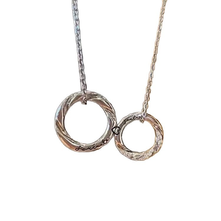 Circle Heart Magnetic Couple Necklace Set Soulmate Gifts for Couple
